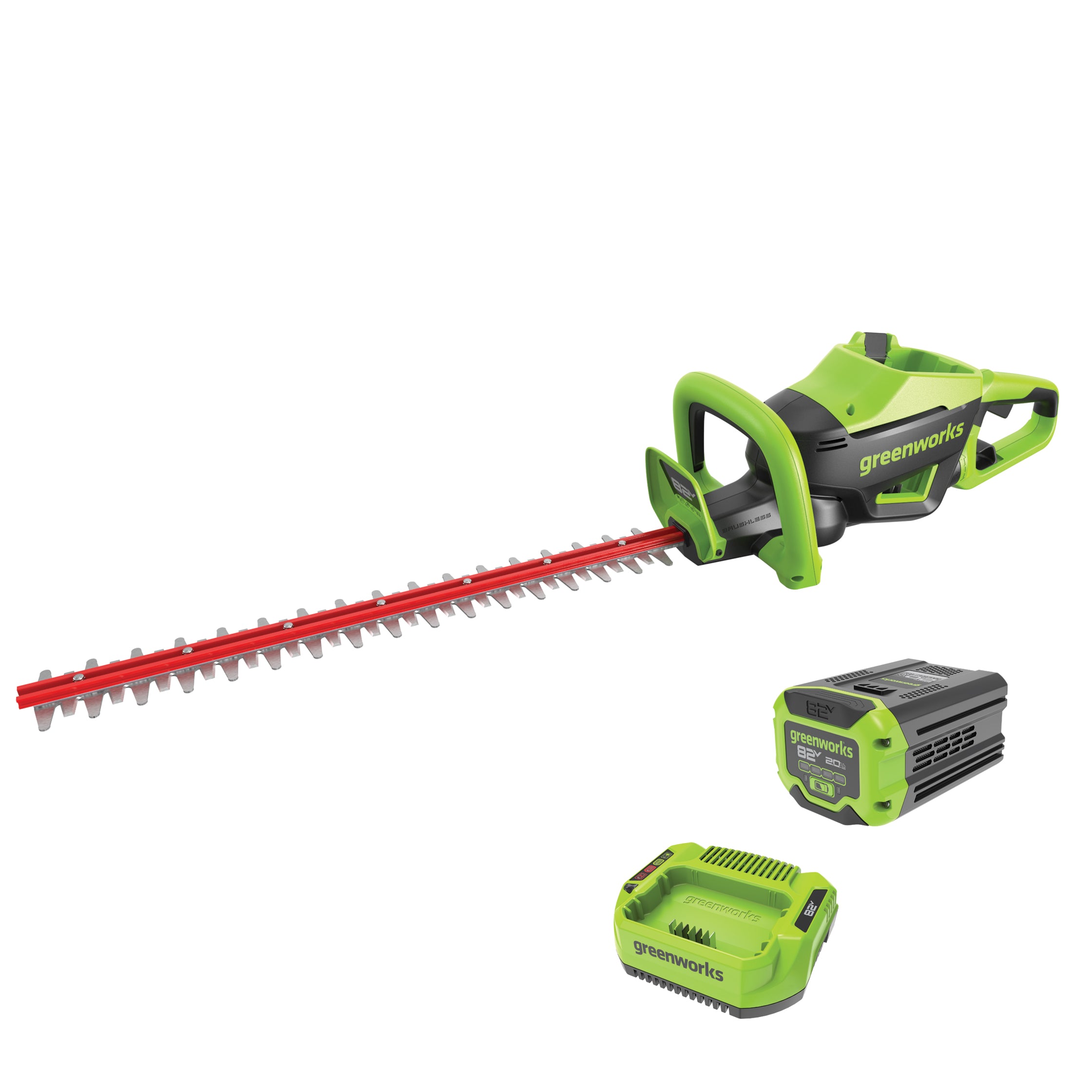 82V Short Pole Hedge Trimmer with 2.5 Ah Battery and Dual Port Charger, 2306902