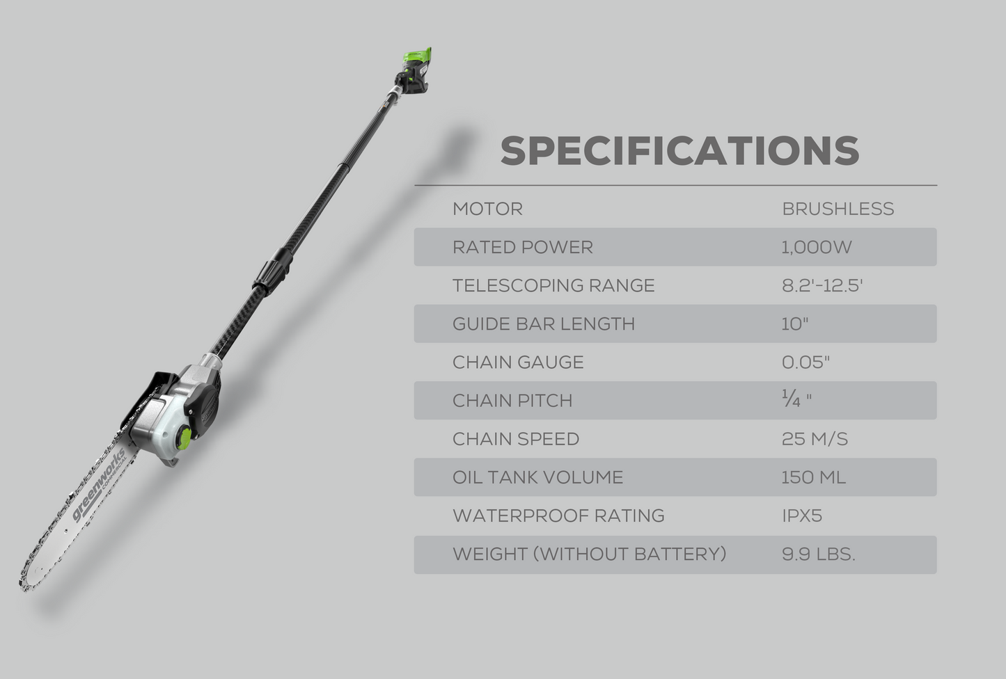 OPTIMUS 82V 10" Polesaw with Carbon Fiber Shaft  | OPS300T