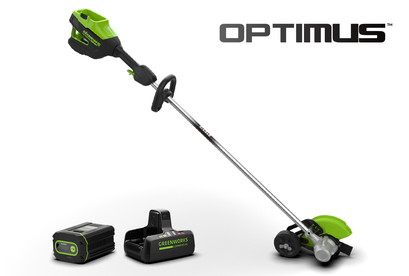 Optimus 82V Straight Shaft Edger with (1) 8Ah Batteries and Dual Port Charger | ES161-4DP