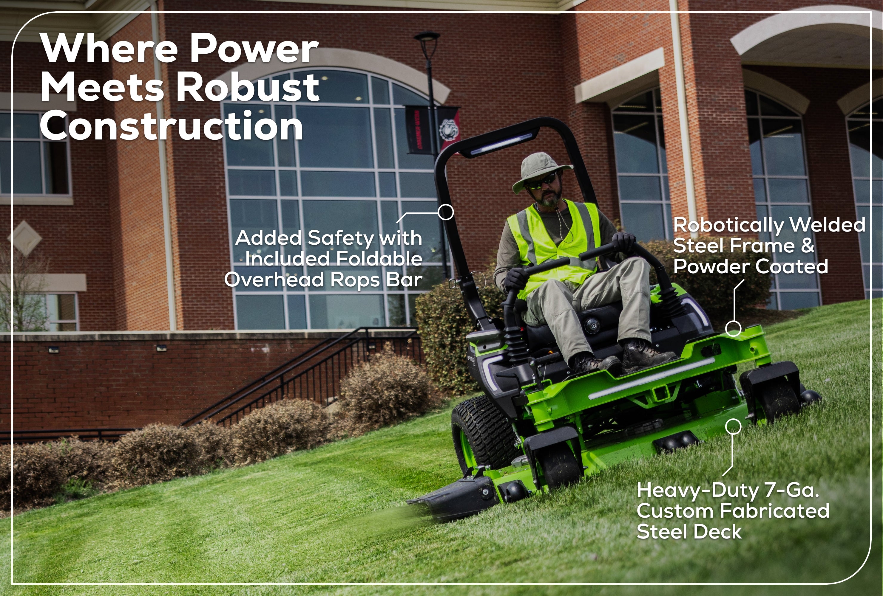 24kWh 60 Inch Commercial Ride-On Mower | Greenworks Commercial