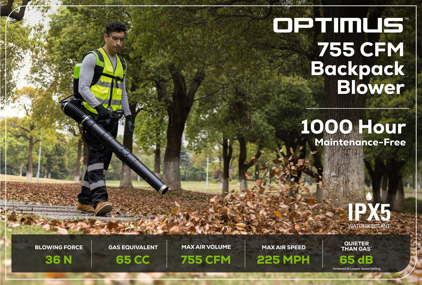 Optimus 82V 755 CFM Dual-Port Backpack Blower with (2) 8Ah Batteries and Dual Port Charger | BB361-82DP