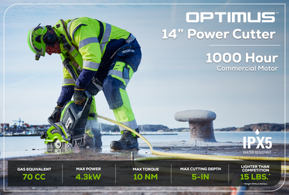 Optimus 82V 14” Power Cutter With (1) 6 Ah Battery and Dual Port Charger | PC141-6DP