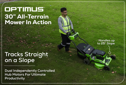 Optimus 82V 30” Self-Propelled Lawn Mower with (3) 8Ah Batteries and Dual Port Charger | 82LM30S-83DP