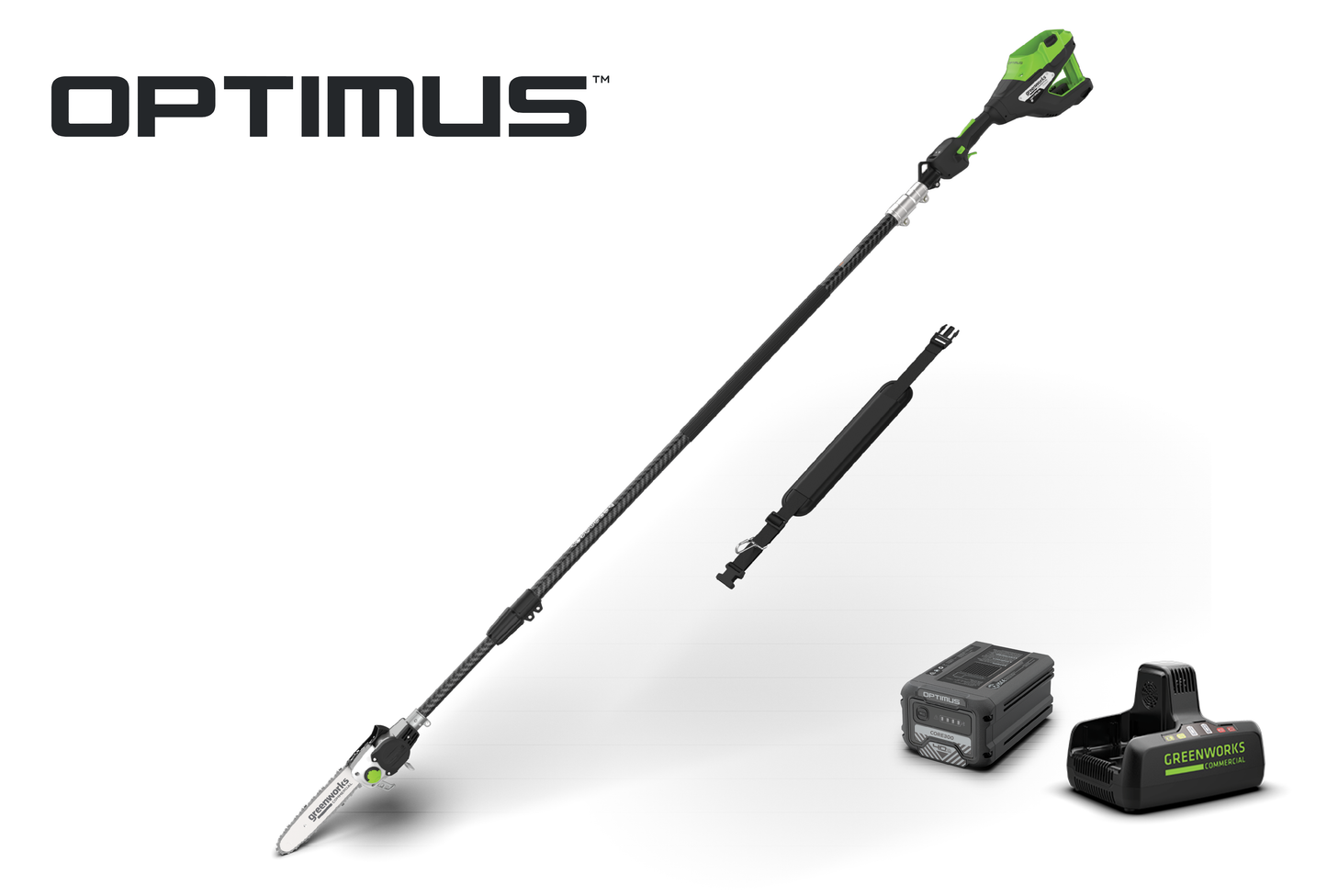 OPTIMUS 82V 10" Polesaw with Carbon Fiber Shaft with CORE300 Battery and Charger | OPS300T-C3DP