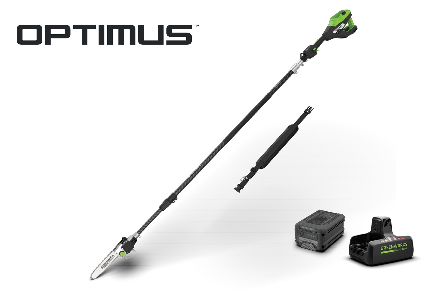 OPTIMUS 82V 10" Polesaw with Carbon Fiber Shaft with CORE400 Battery and Charger | OPS300T-C4DP